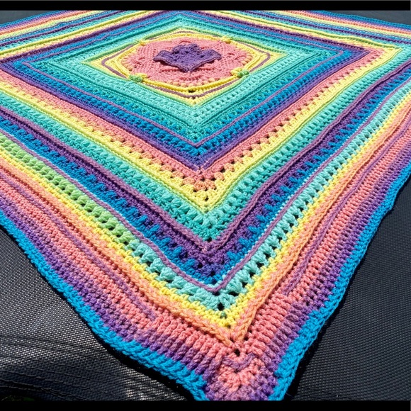 Handmade Crochet lap Blanket - Picture 2 of 2